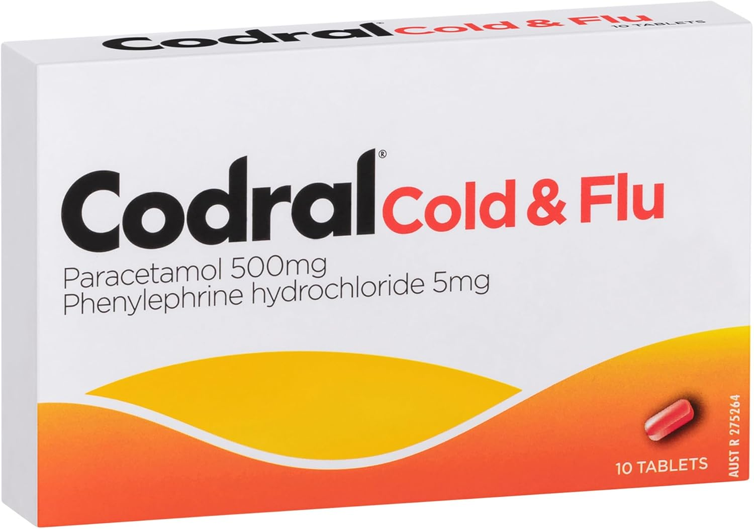 Codral Cold & Flu Tablets 10 Pack |Paracetamol Relieves Headaches |Reduce Fevers Aches & Pains| Phenylephrine Relives Blocked & Runny Noses