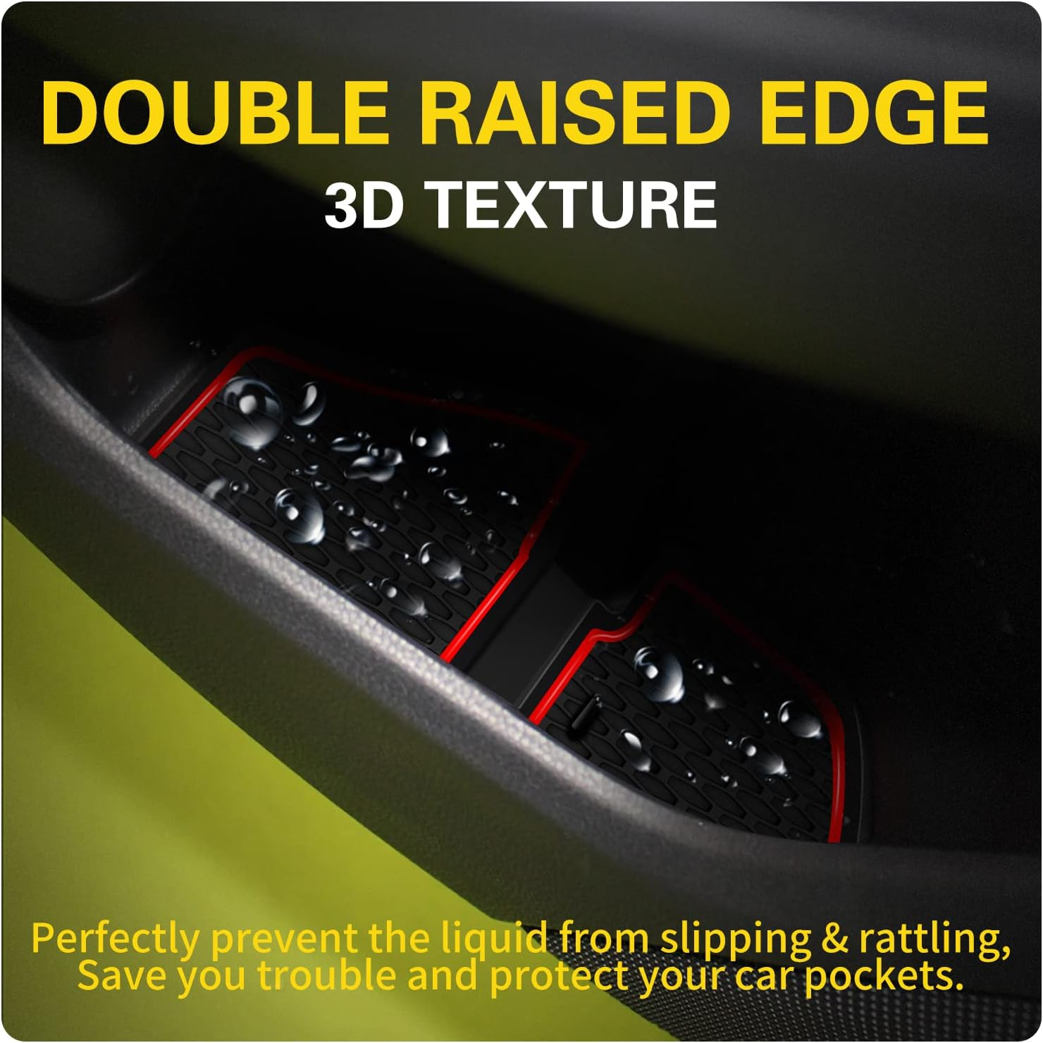 14 PCS Pads Fit for Subaru Impreza 2017-2022 & Fit for Subaru Crosstrek 2018-2023 Accessories, Upgraded Custom Non-Slip Cup Holder Inserts, Center Console Liners, Door Pocket Pads (Red) - Red image number 6