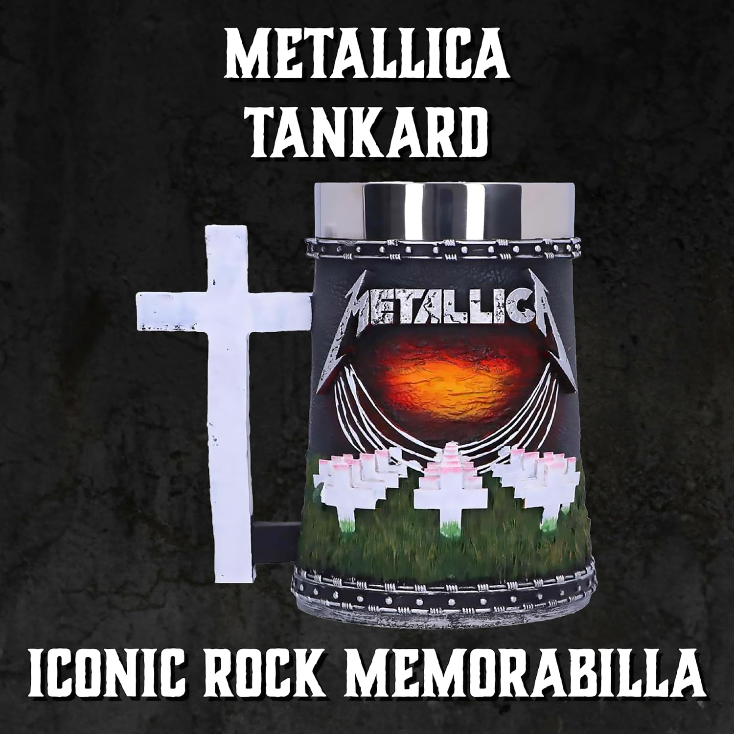 Nemesis Now Metallica-Master of Puppets Tankard, Resin, Black, One Size image number 3