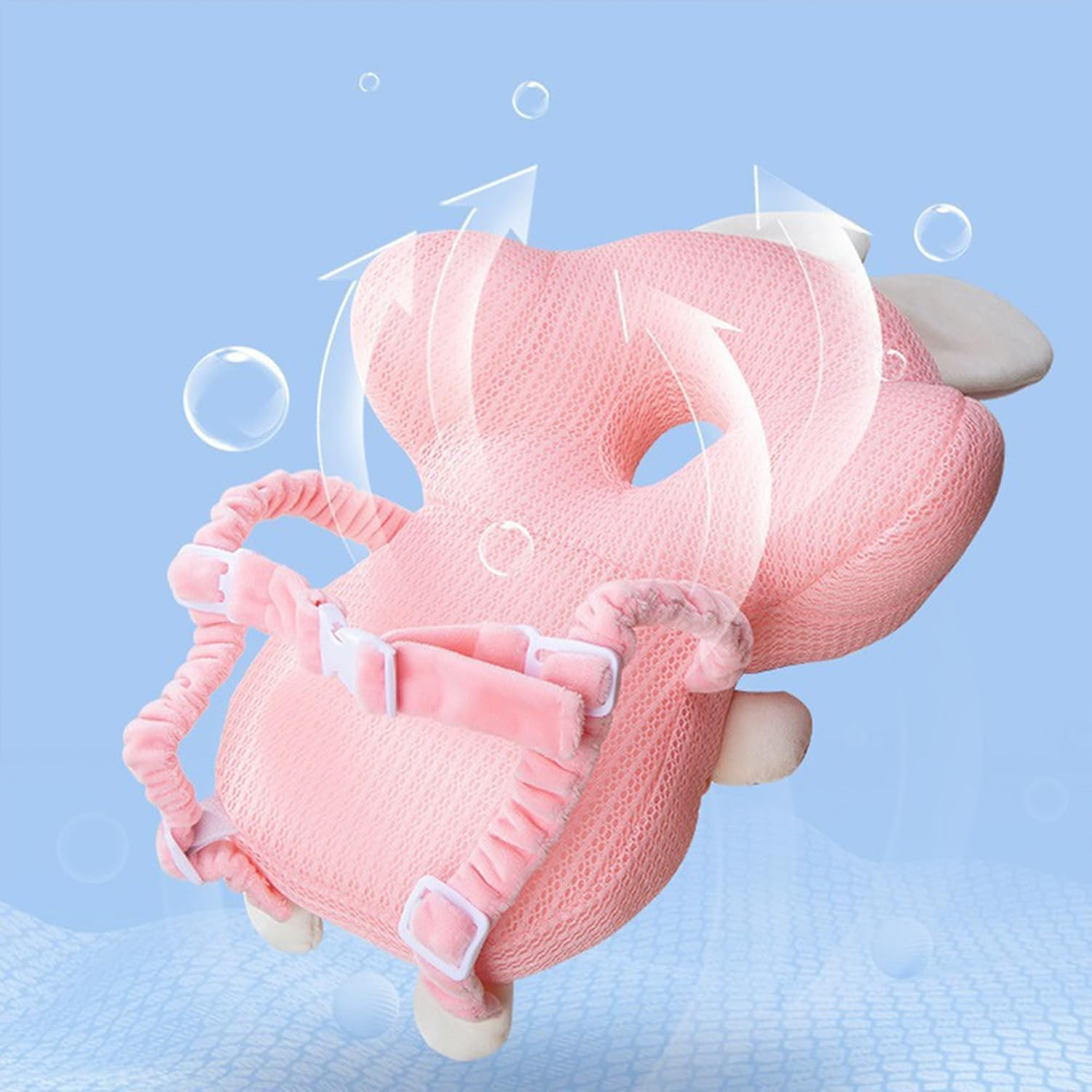 Baby Head Protector Backpack,Head Protection Safety,Anti-Collision Head-Protecting Back Pillow,Anti-Fall Hat for Toddler,Blue (A Seal) image number 1