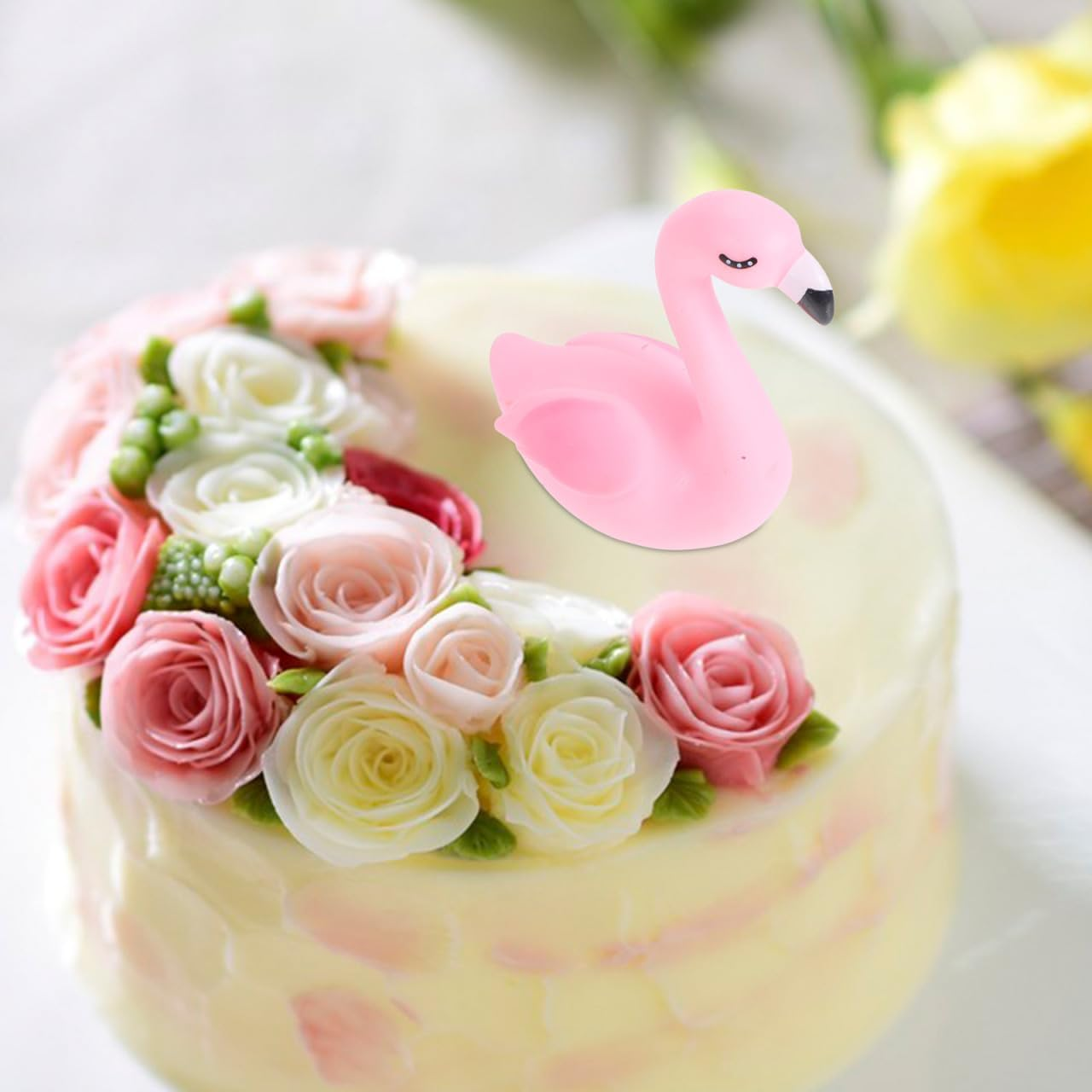 PRETYZOOM Flamingo Cake Topper Christmas Cake Toppers Cap Cake Topper Decor Birthday Cake Toppers Wedding Topper Pink Cartoon Ornaments
