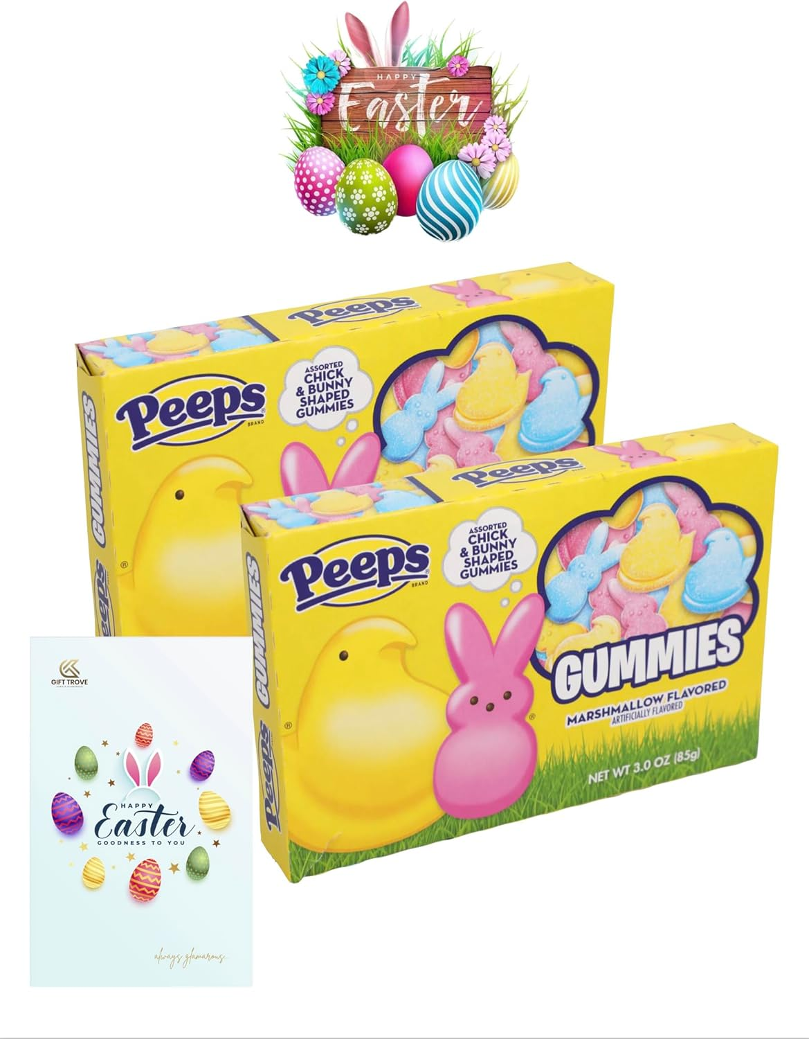 Easter Peeps Marshmallow (3 Oz - Pack of 2, Gummies Marshmallow Flavored) image number 1