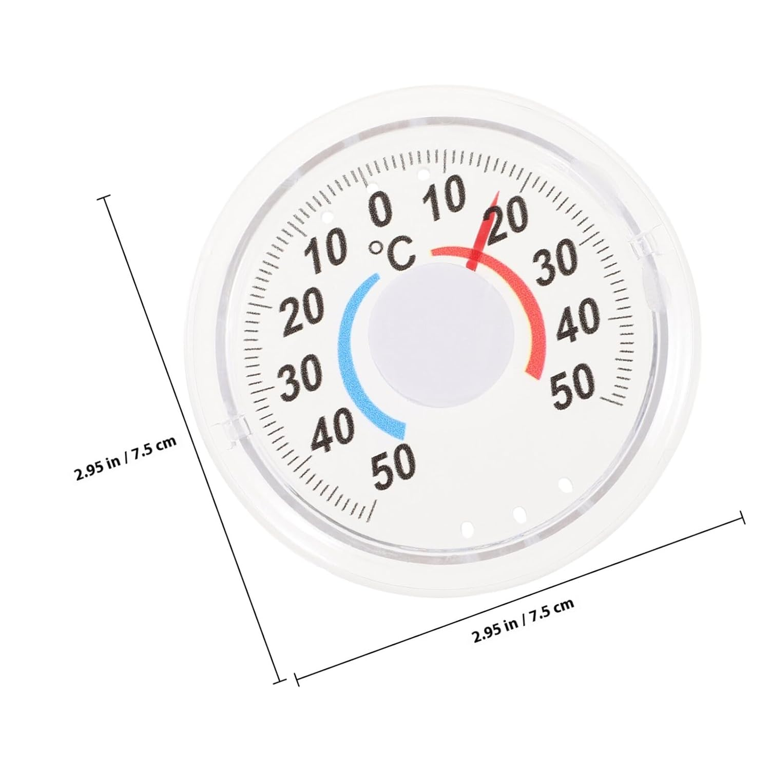 TEHAUX 3Pcs Wooden Wall Thermometers Indoor Hanging Temperature Gauges Dual Scale Fahrenheit Celsius for Home School Shop with Design Silver image number 1