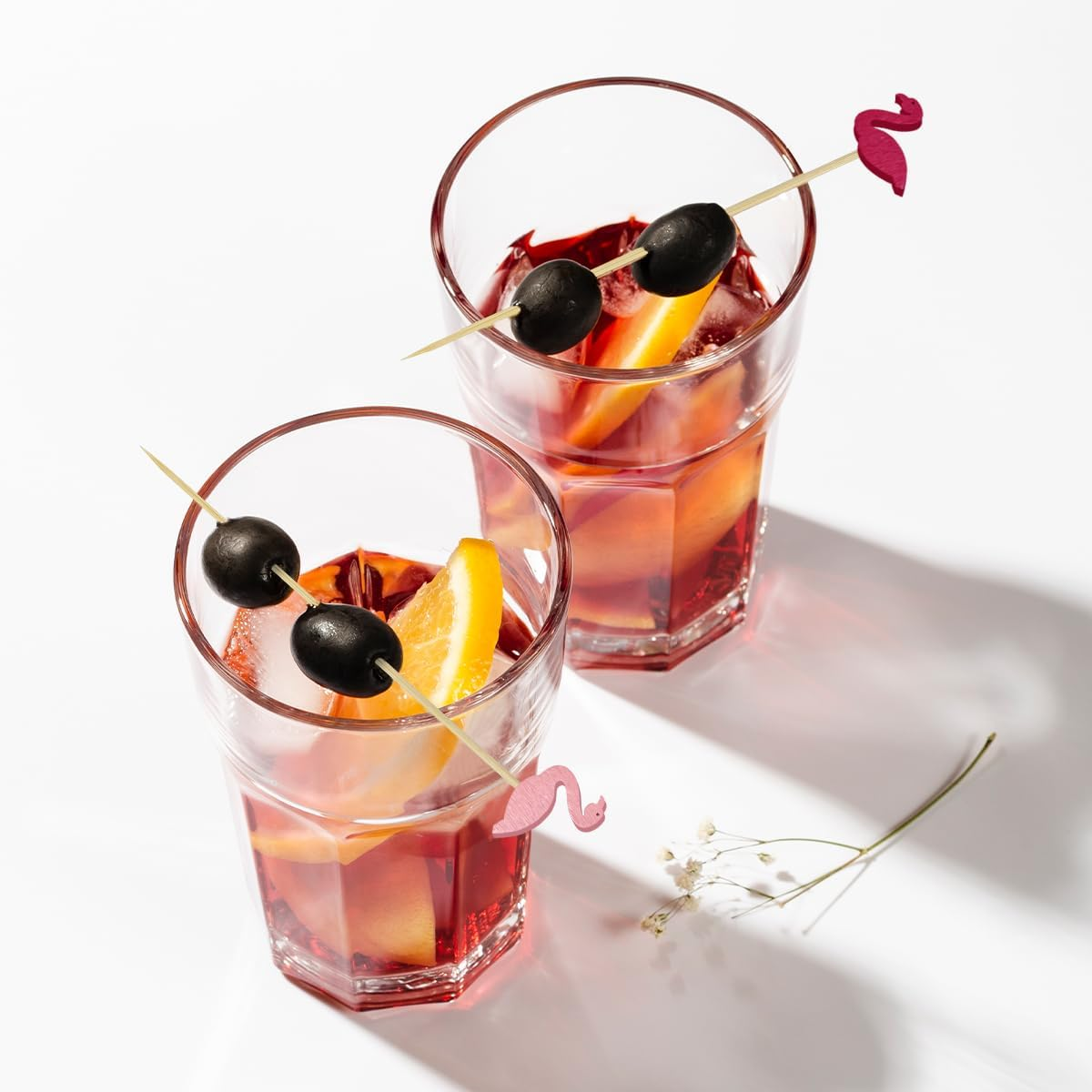 NILLOS Cocktail Bamboo, 100 PCS Flamingo Design Decorative Cocktail Appetizer Picks for Fruit, Appetizers, Dessert, Stirrers Sticks (13.5 * 2.3 Cm/5.31 * 0.9 In) image number 3