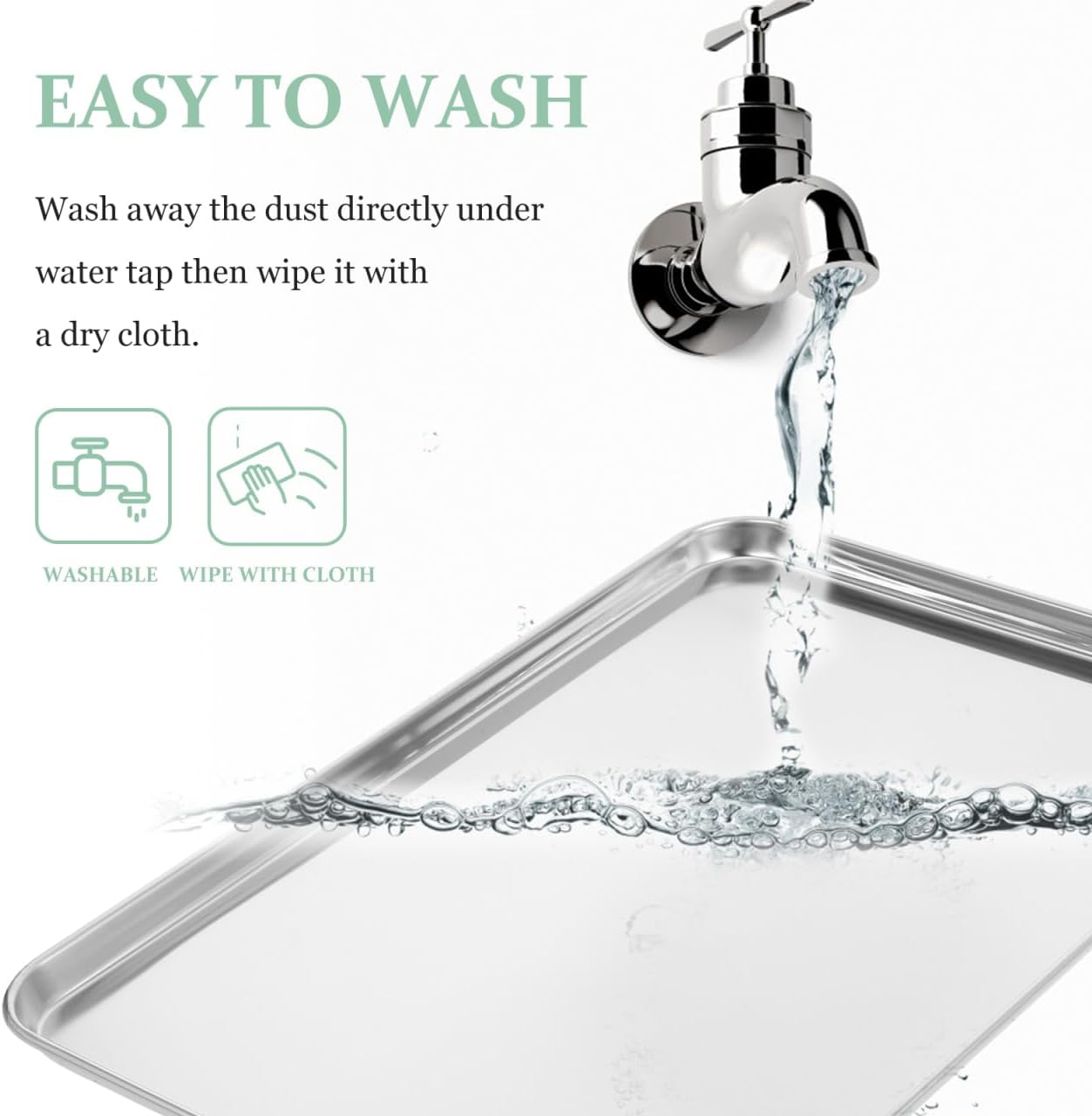 Luxshiny Stainless Steel Baking Sheet: Cookie Sheet Mirror Finish & Heavy Duty Baking Pan - 35X25X1.5CM image number 3