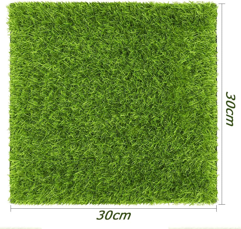 4-Piece Versatile Fake Grass Mat, Decorative Green Rug, Realistic Artificial Forge Turf, Durable & Uv-Resistant for Balcony, Garden & Crafts image number 3