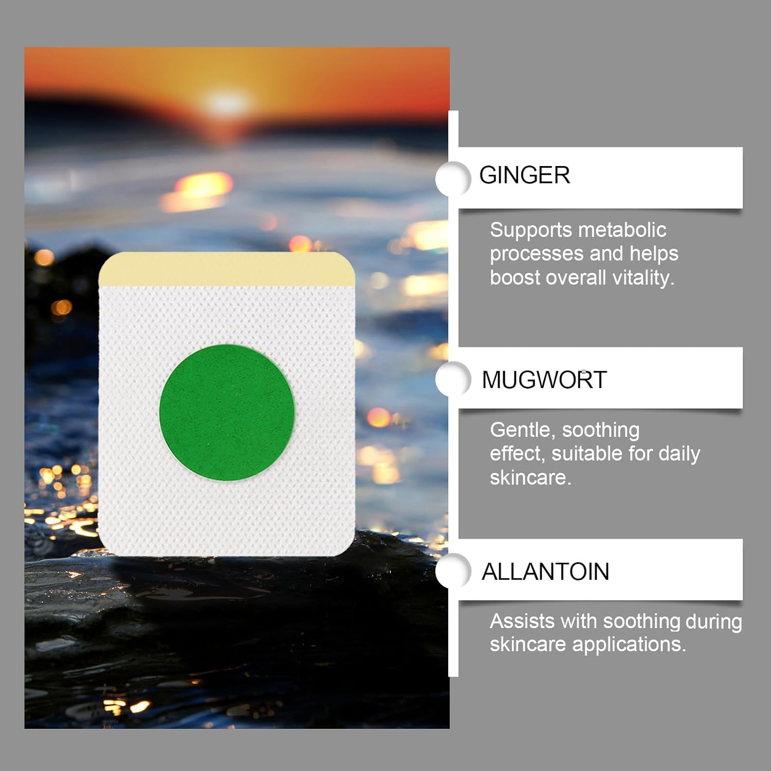 Body Shaping Patch with Ginger & Mugwort, Slimming Patch for Abdomen, Thighs & Arms, Weight Loss Patches for Women, Natural Ingredients Support Firming, Circulation & Skin Tone (6Box) - 6Box image number 3