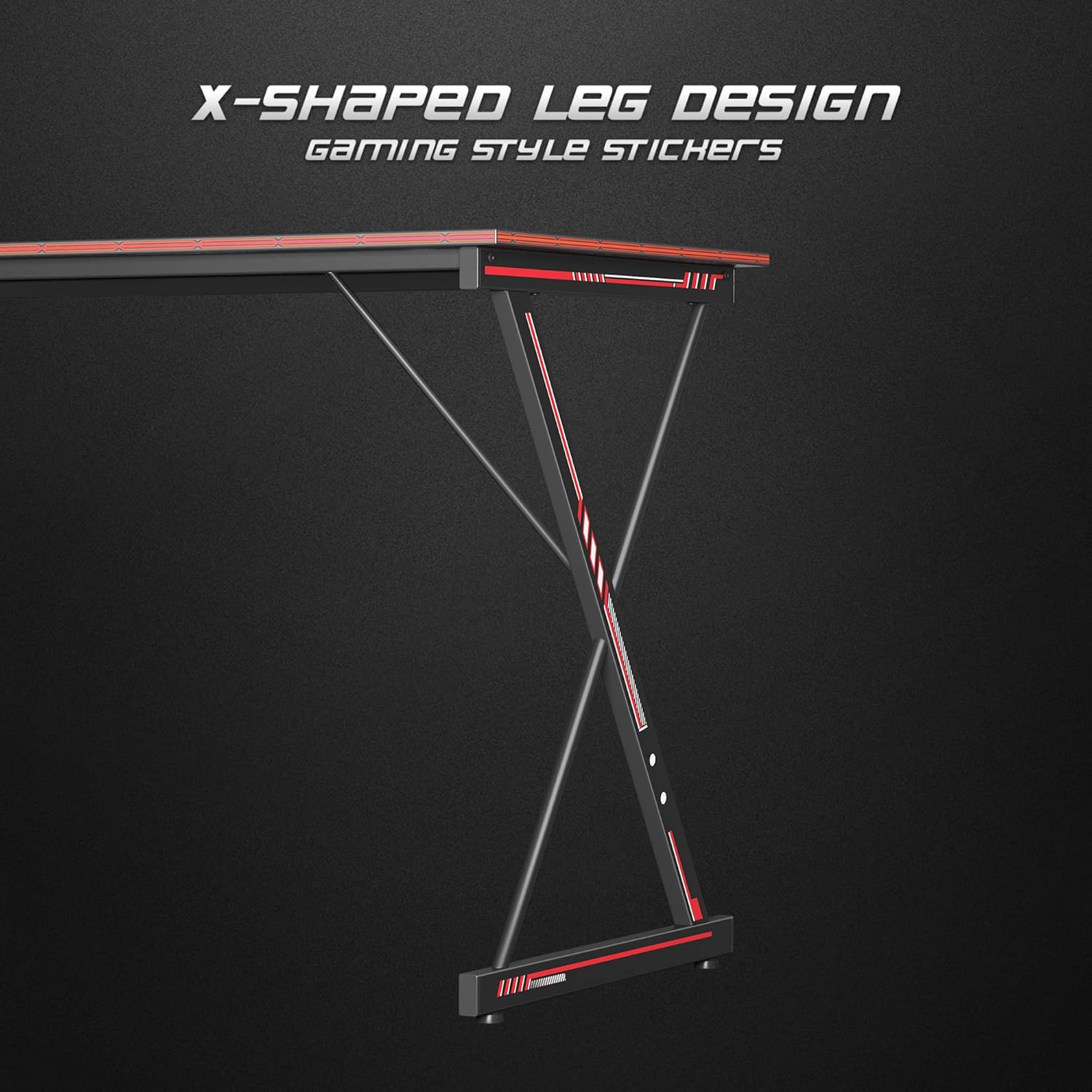 Cubicubi Gaming Desk 100X50Cm Carbon Fiber Tabletop Game Table Flexible PC Computer Desk with Headphone Hook, White image number 2