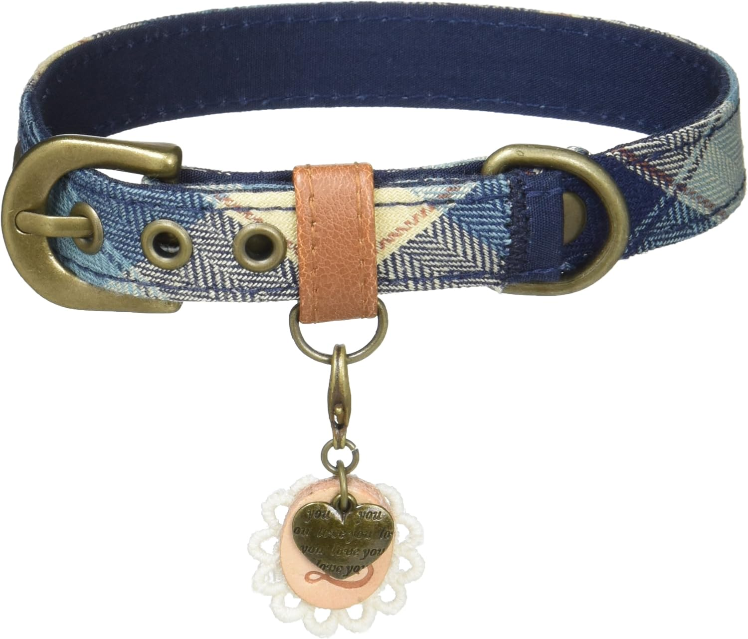 Zaya Dog (ZAYA DOG) ZD10012-3 Collar Mirror Check L Navy