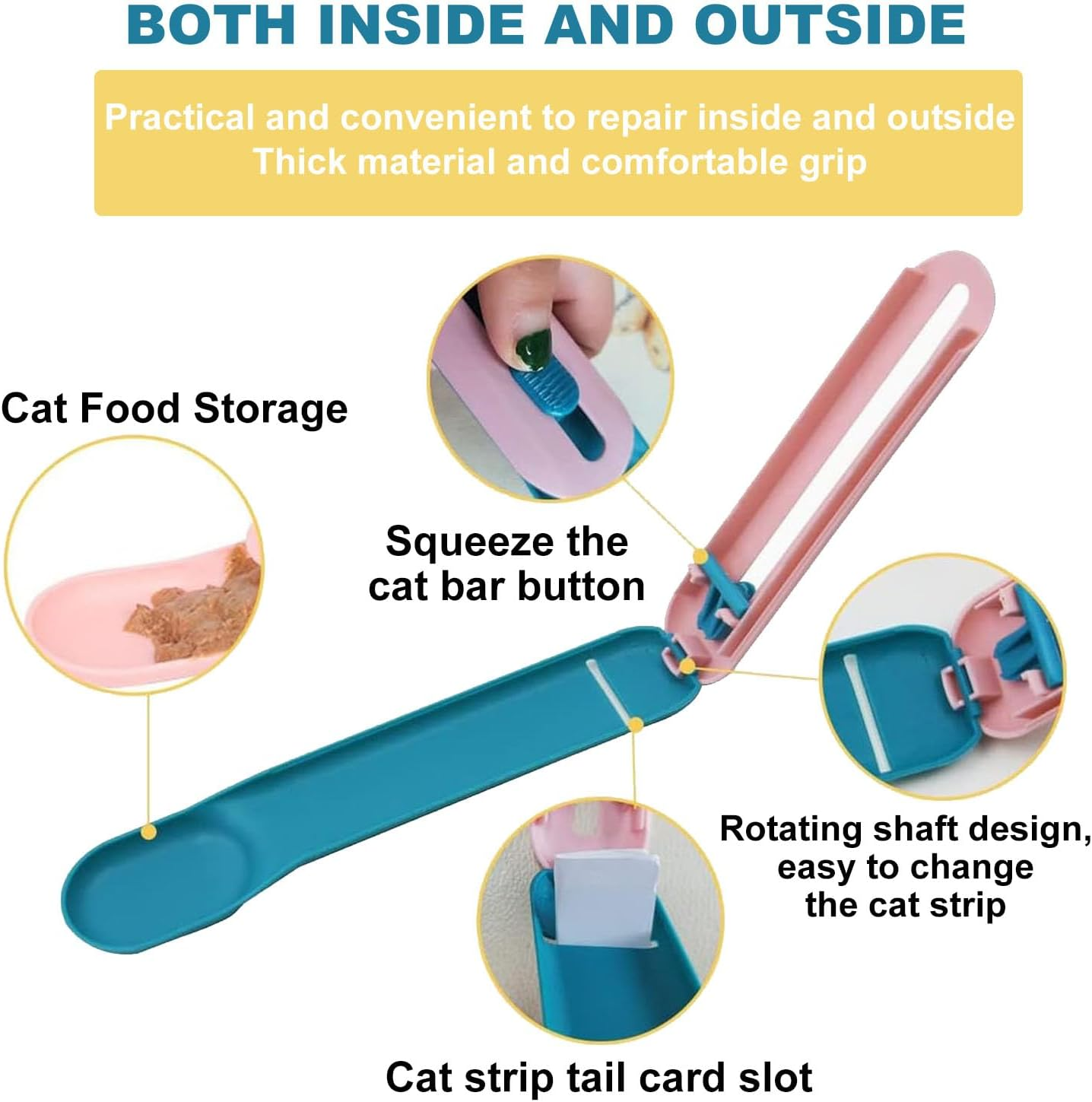 Cat Treats Dispense Spoon, Cat Strip Squeeze Spoon, Delectables Lickable Cat Treats Spoon, Easy to Use Cat Feeder Cat Food Spoon, Cat Food Storage Pet Food Spoon (Pink) image number 4