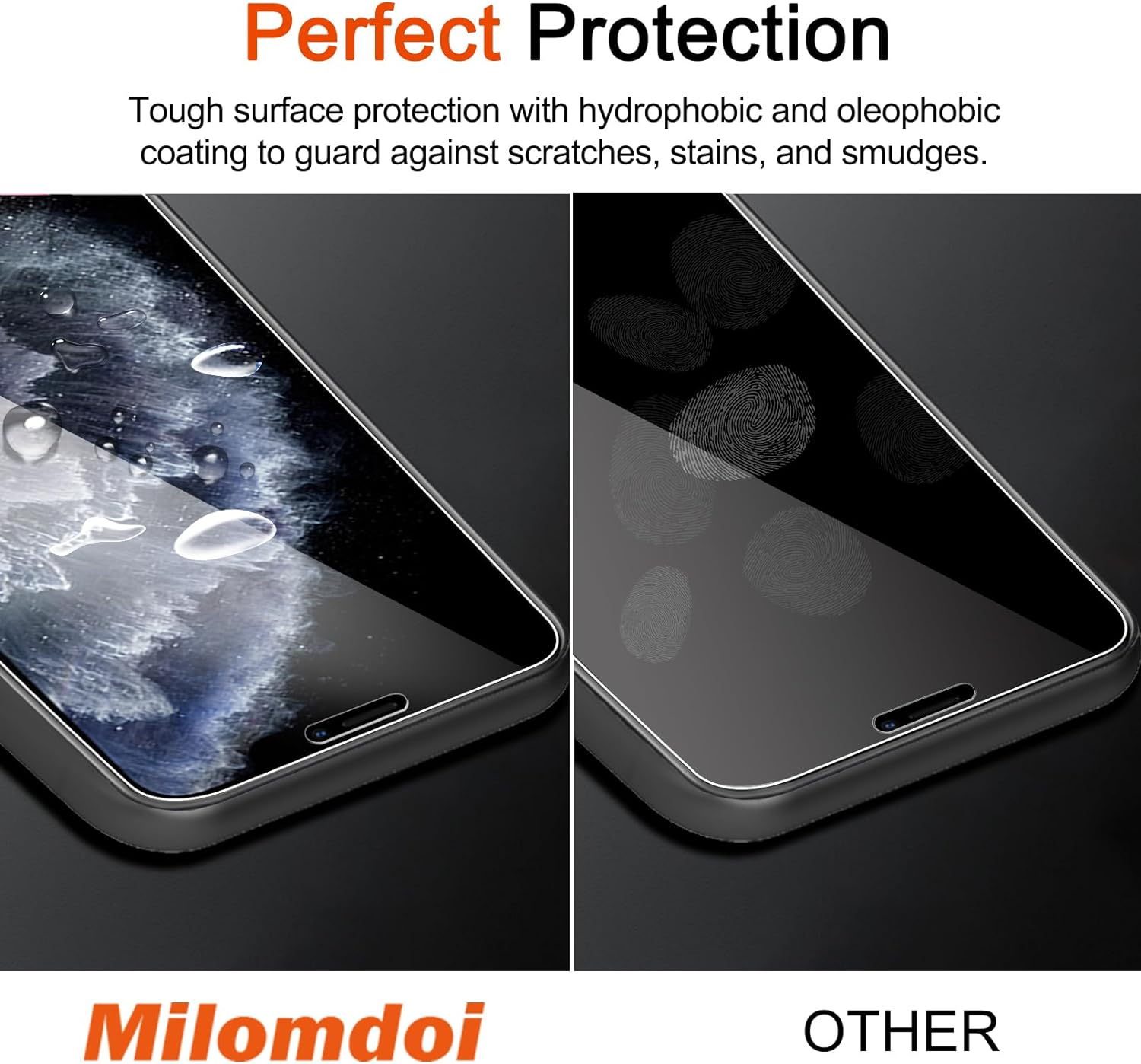 Milomdoi 3 Pack Screen Protector for Apple Iphone 11 Pro Max with 3 Pack Tempered Glass Camera Lens Protector, Ultra 9H Accessories, Case Friendly, Mounting Frame, 2.5D Curved, Transparent image number 4