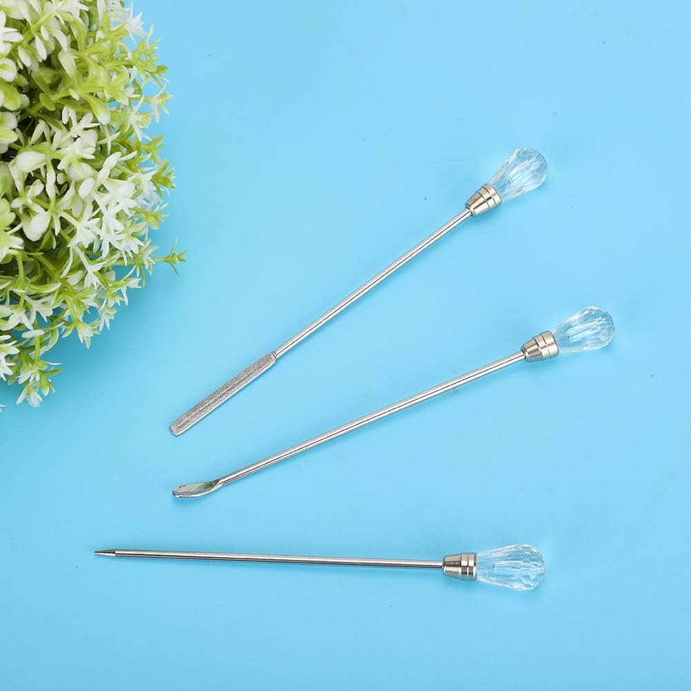 DIY Craft Mixing Tools, Glitter Powder Mixing Powder Spoon Nail Art Stirring Rod, Jewelry Making Tools Alloy Jewelry for Nail Art(White) image number 3