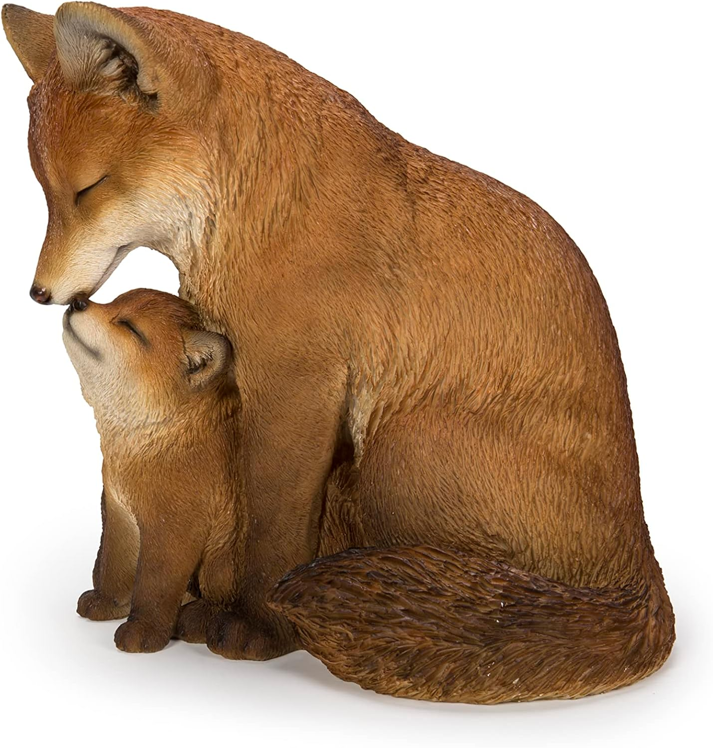 Hi-Line Gift Cuddling Mother and Baby Fox Garden Statue, Brown (87719-I) image number 5