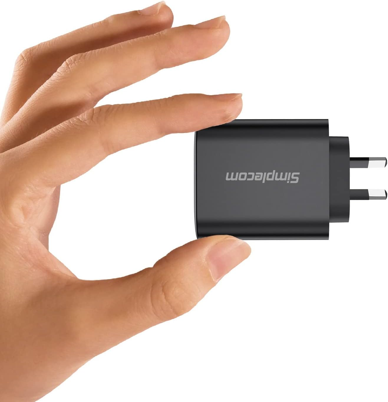 Simplecom CU265 Dual Port PD 65W Gan Fast Wall Charger USB-C + USB-A for Phone Laptop