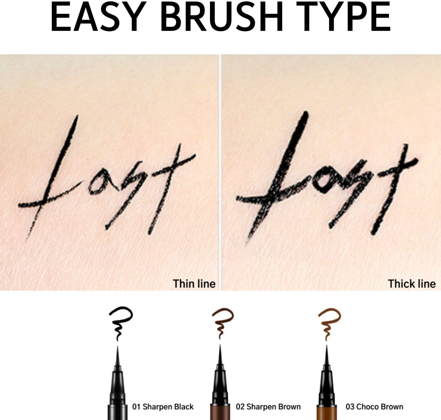 BBIA Last Pen Eyeliner - Waterproof Liquid Pen Eye Liner Long-Lasing Quick Dry Multi-Proof Easy Drawing Ink Tank Type with Precise & Flexible Fine Brush No-Skip Korean Eye Makeup (02 SHARPEN BROWN) image number 5