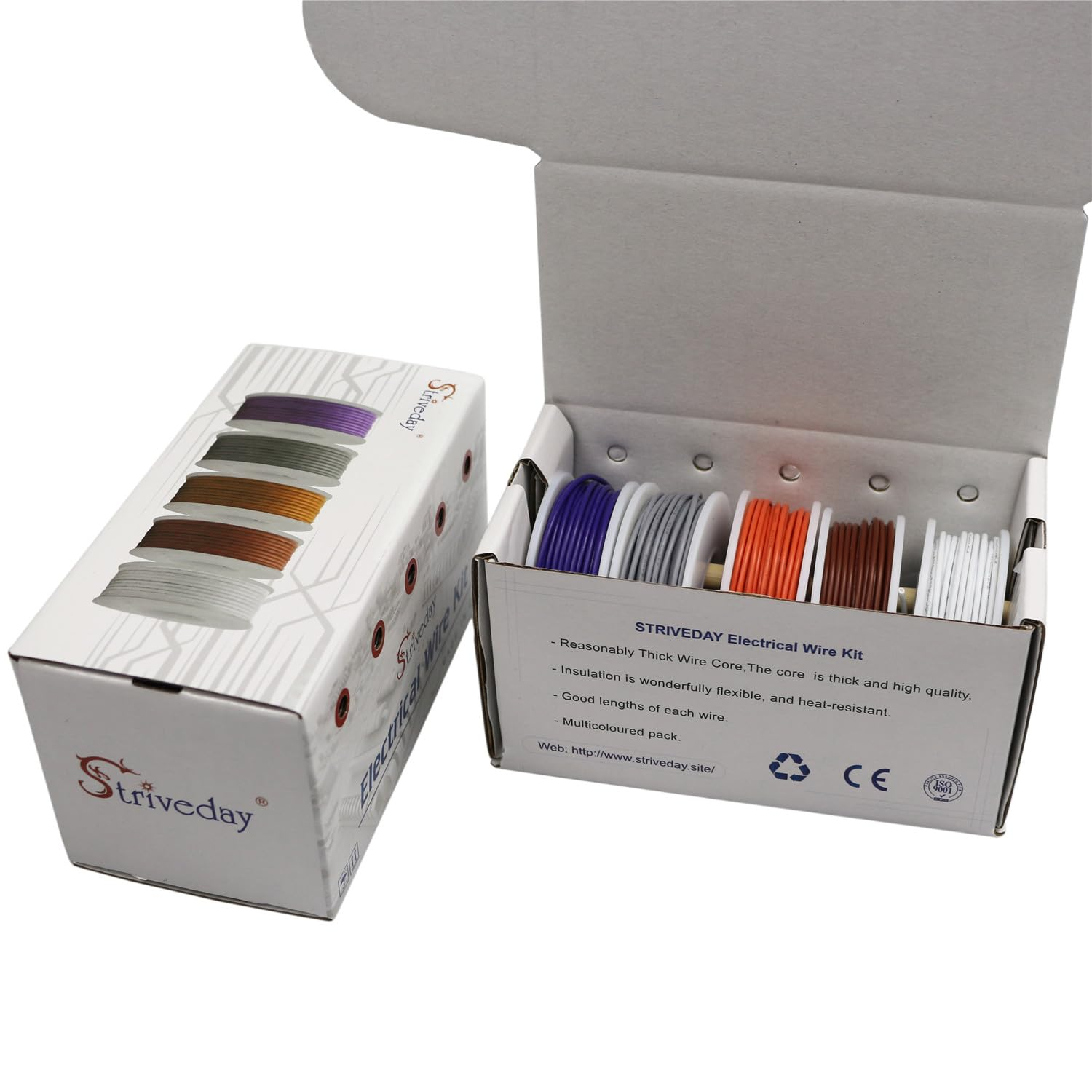 Strivedaytm 20 AWG Flexible 1007 Electric Wire - 20 Gauge Copper Hook up Cable, 300V Electronic Stranded Cable for DIY Box-2