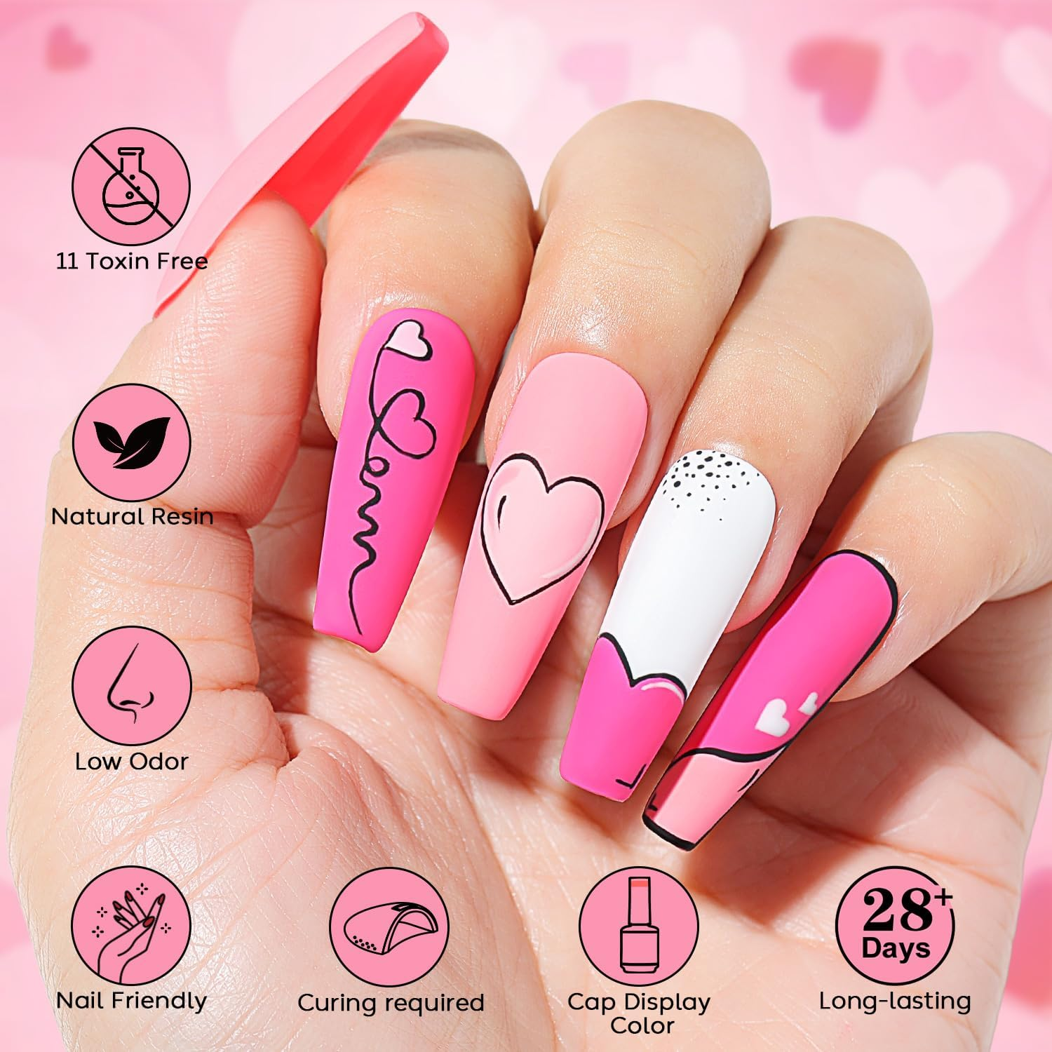 Nicedeco Gel Nail Polish Set, UV/LED Soak-Off Gel Polish Nail Art Manicure Pedicure, Salon & Home Use - Long Lasting & Easy to Apply 6Pcs X 8Ml-Kit18 Cruelty-Free & Vegan image number 5