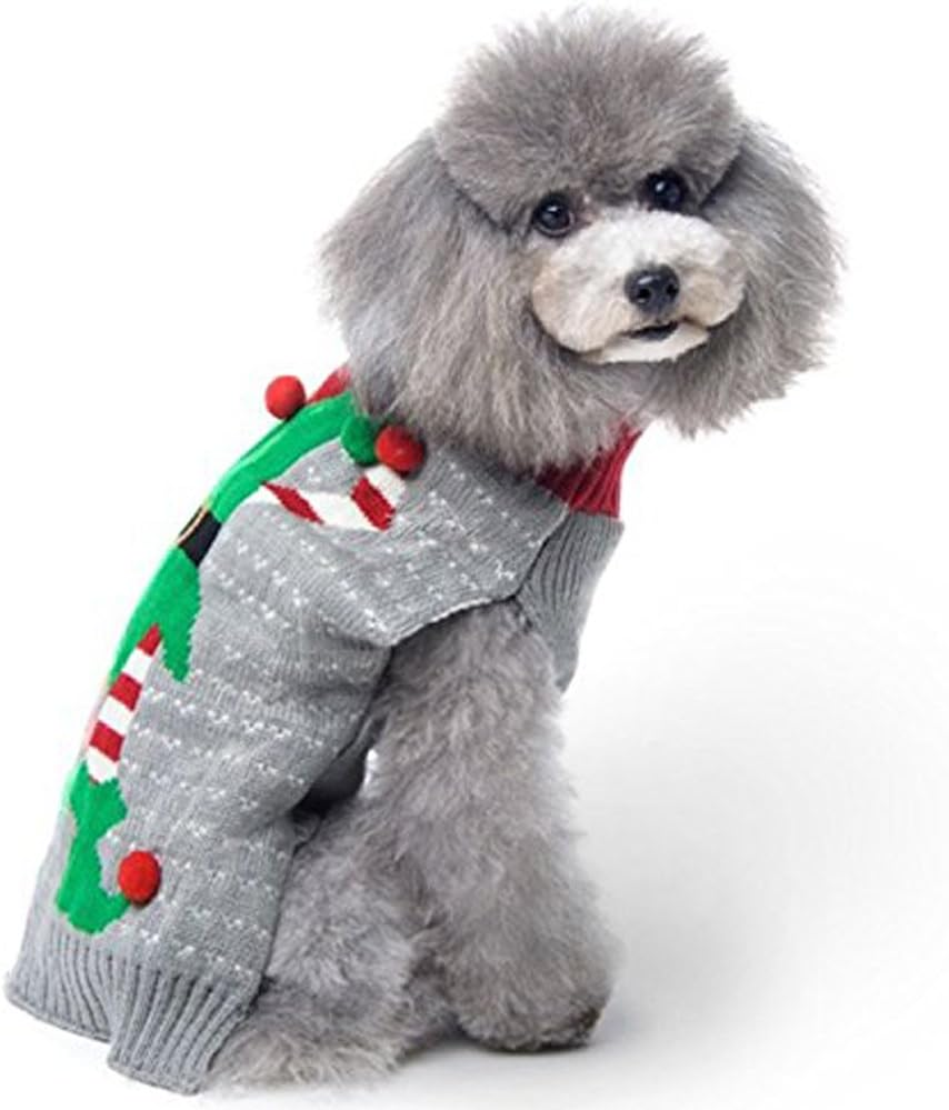 BOBIBI Dog Sweater for Christmas Pet Cat Winter Knitwear Warm Clothes image number 3