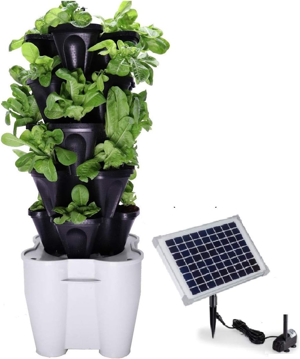 Solar - Smart Farm Hydroponic Tower Garden - Mr Stacky Australia (Black)