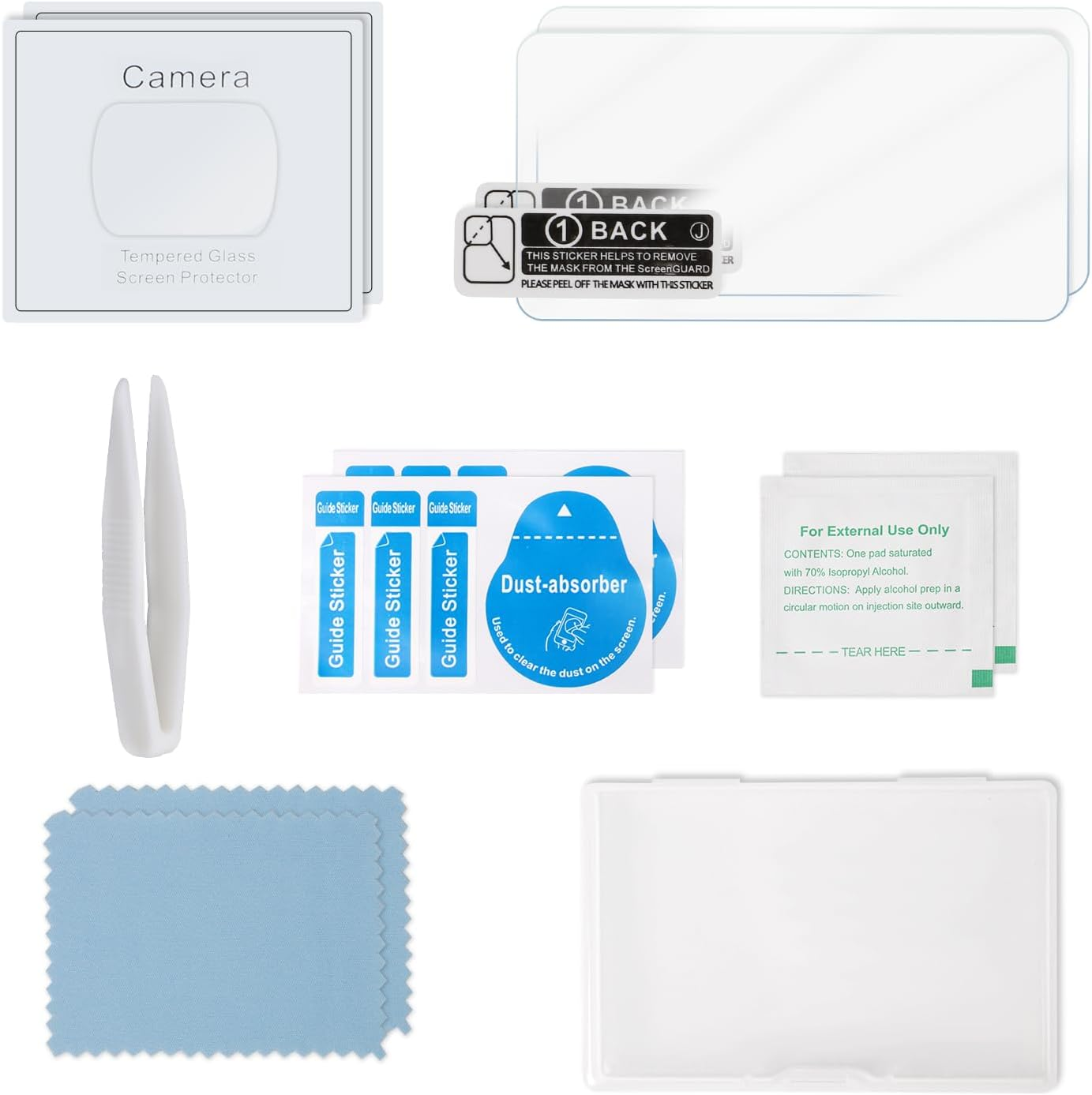 DGBAY 4Pcs Tempered Glass Film for DJI OSMO POCKET 3 Action Camera Accessories,Anti-Abrasive Scrape Lens Protection Film and Screen Protector Set (4Pcs Screen Protector) image number 5