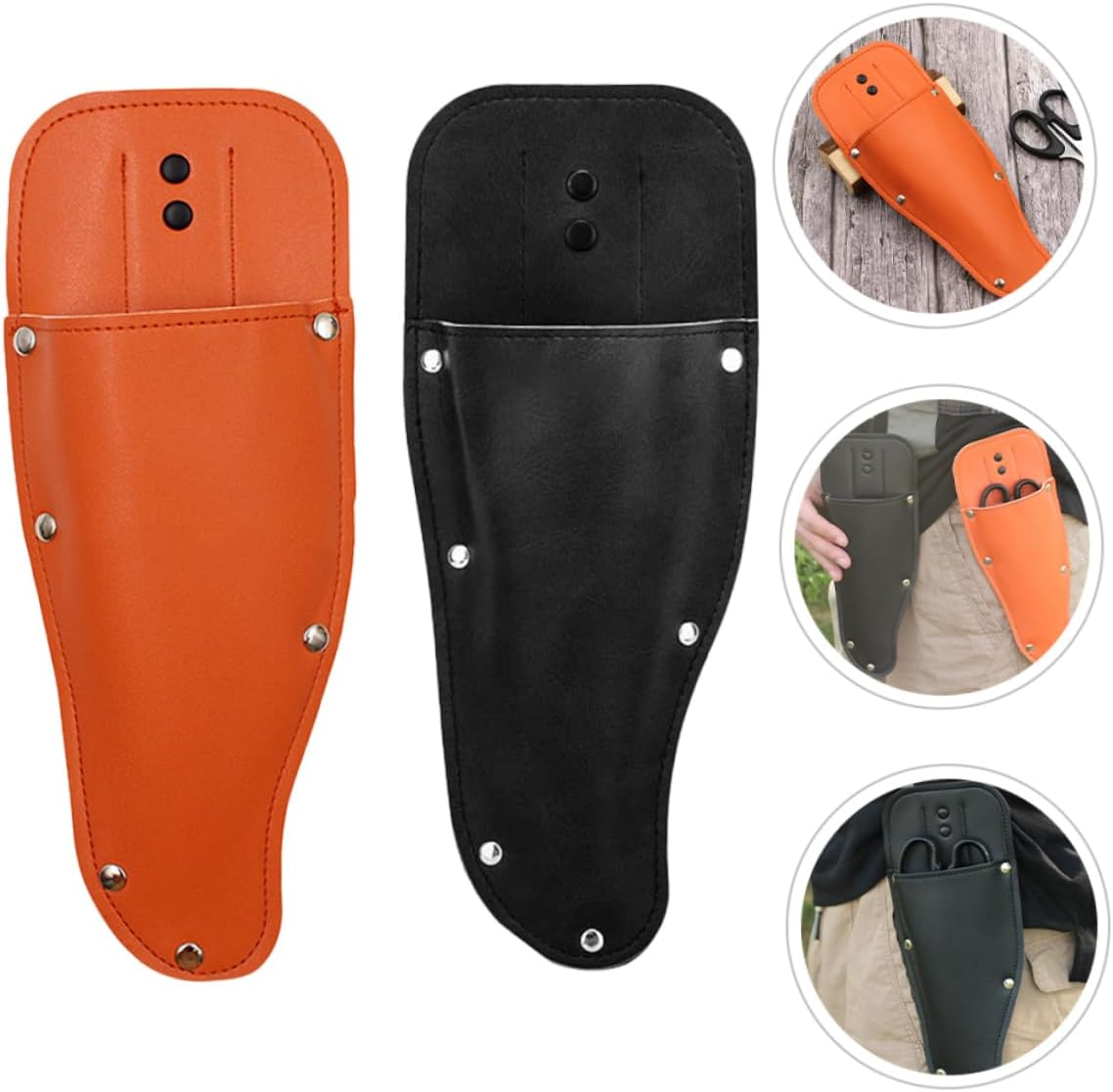 CAXUSD 2Pcs Elegant Retro Design Gardening Pruning Shears Leather Scissor Case for Plant Care image number 5