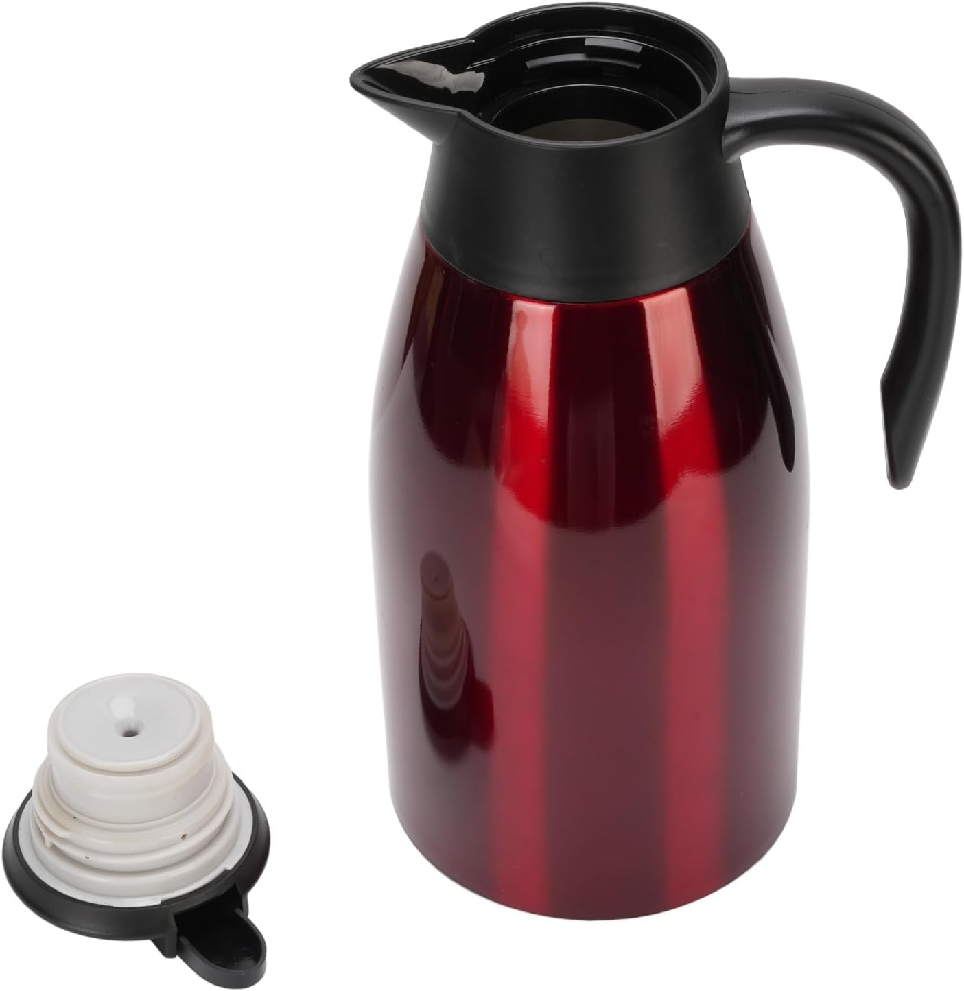 Thermal Coffee Carafe 68Oz / 2L, Coffee Carafe for Keeping Hot, 12 Hours Hot Beverage Dispenser, Insulated Stainless Steel Carafe for Hot Liquids, Coffee Dispenser for Parties, Red image number 2