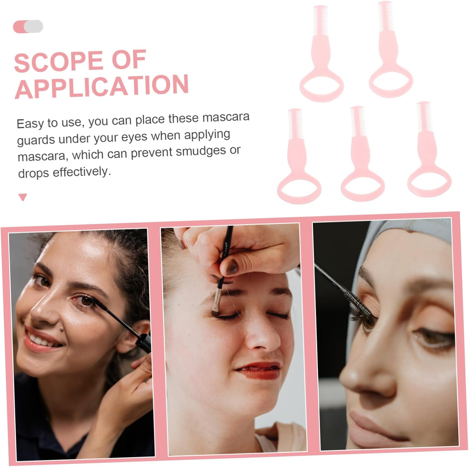 Baluue 20Pcs One Mascara Shield Applicator Eyelash Brush Makeup Tool for Mascara Declumper and Lash Tool Random Color image number 6