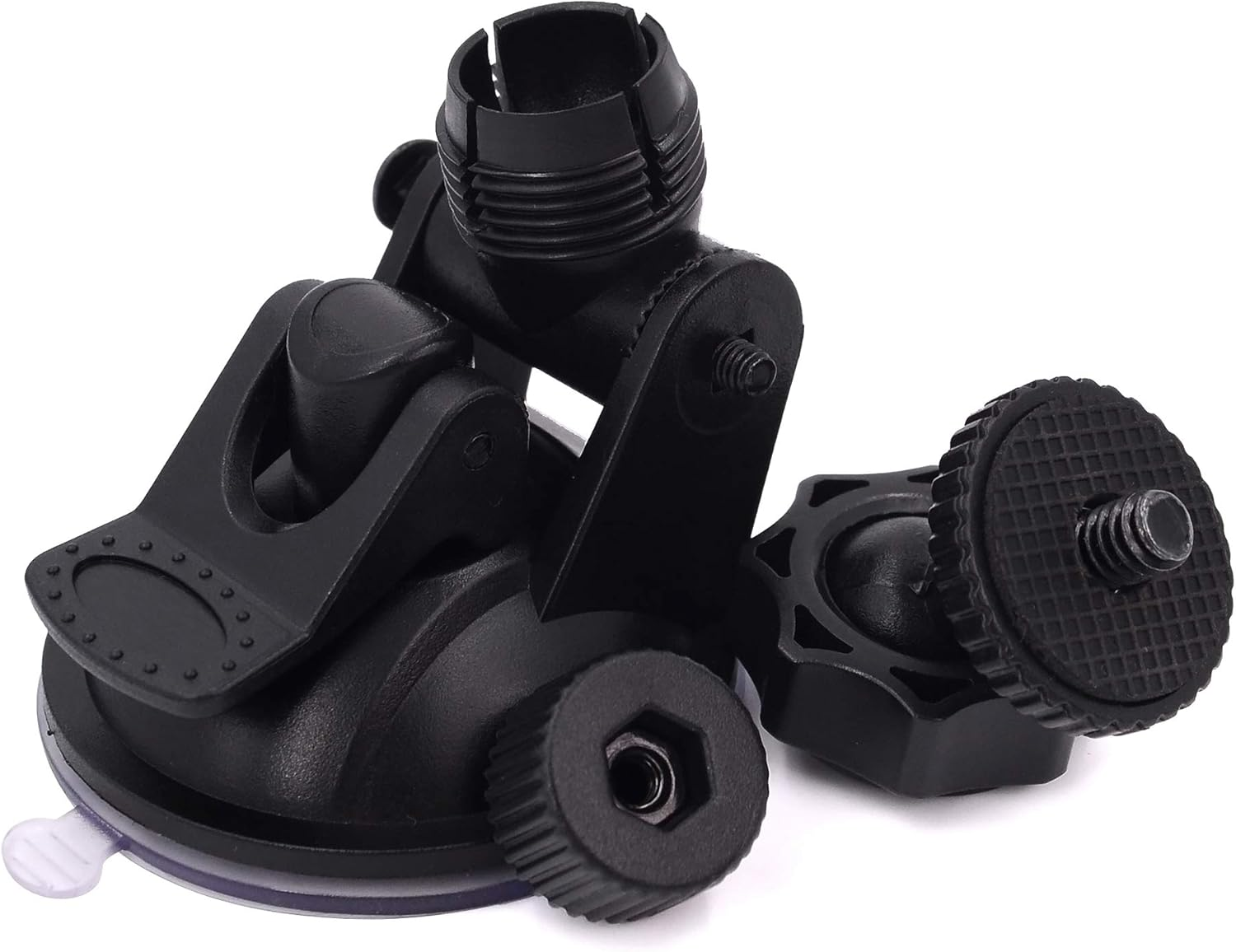 Isaddle CH01A 1/4" 1/8" Thread Camera Suction Mount Tripod Holder in Dash Cam Mount Holder - Screw Tripod Windshield Holder Fits Sony/Canon/Ricoh/Hp/Gopro/Oculus (M4 M6 Screw Join Ball Included) - Mini 3M Base image number 2