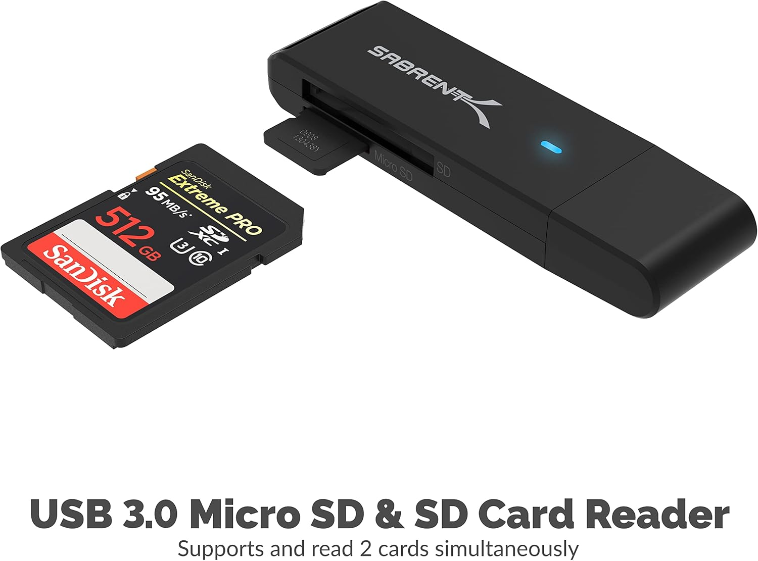 SABRENT USB 3.0 Micro SD and SD Card Reader (CR-T2MS) image number 5