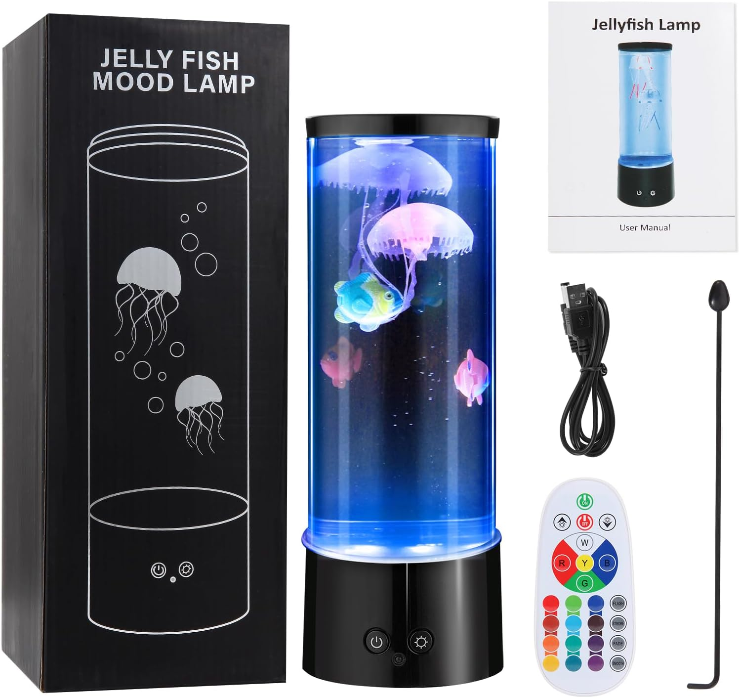 Abeststudio LED Jellyfish Lava Lamp, round Jellyfish Aquarium Light - 17 Colour Changing, 4 Modes Lighting, Dimmable Jellyfish Aquarium Lamp for Decor Home Office Relax Night Light Great Gifts for Kid