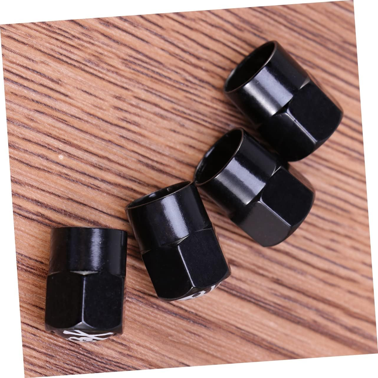 4Pcs Skull Pattern Car Tyre Valve Caps Black Universal Auto Dust Caps Set for SUV Motorcycle Truck Wheels image number 5