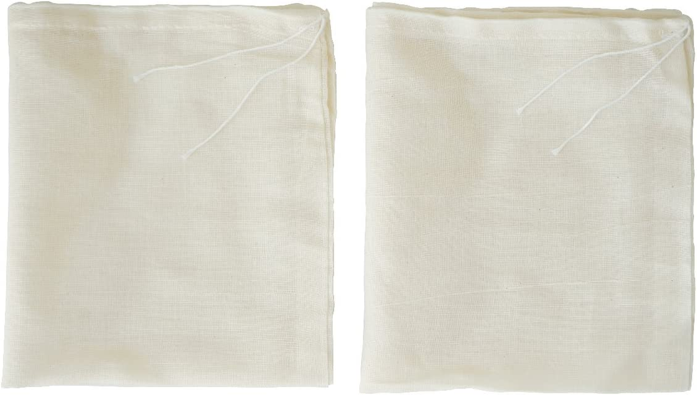 AUXIN Nut Milk Bags,100% Cotton Cheesecloth Bags,Yogurt/Coffee/Tea Strainer,Reusable Almond Milk,Oat Milk,Juice,Cold Brew Coffee,Food Grade,Reusable Washable Strainer (Large, 2 Pack) image number 6
