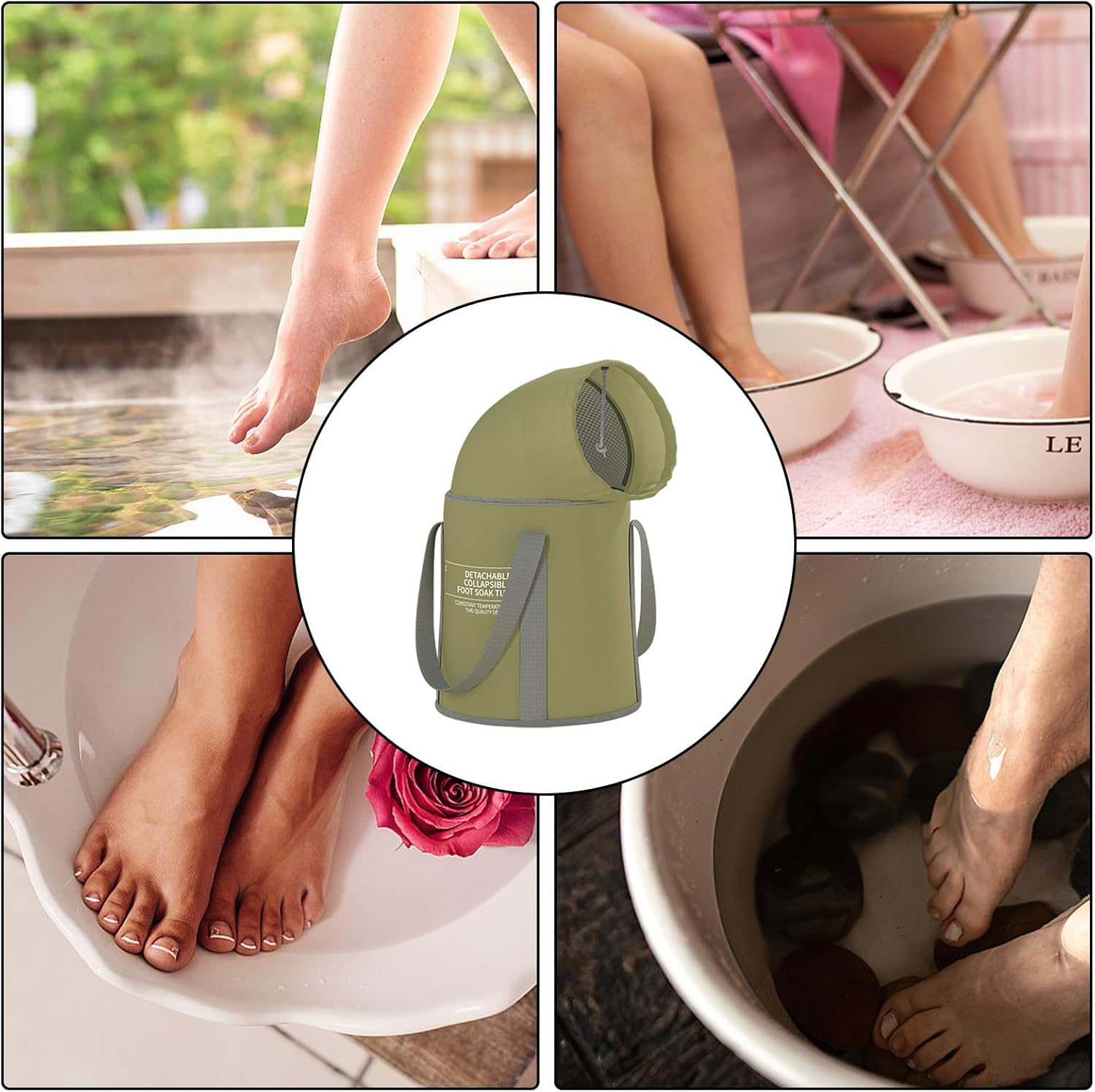 Foot Bath Bucket | Foldable Feet Soaking Tub Foot Bath Basin | Feet Soaking Tub and Foot Wash Basin for Foot Soak, Foot Spa and Laundry, Outdoor and Travel Hotplus image number 4