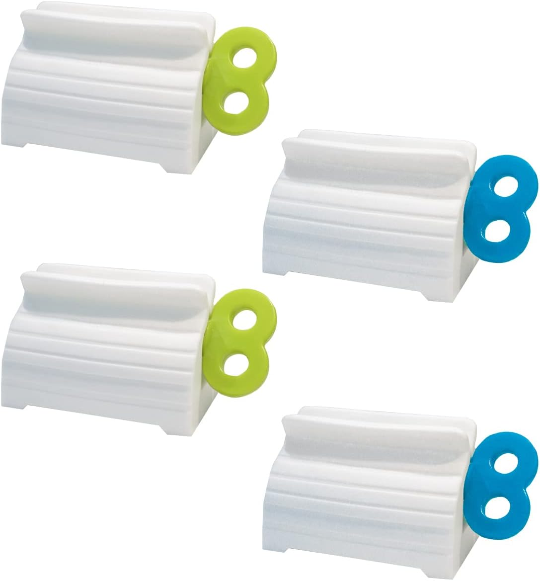Mohern Toothpaste Squeezer, 4 Pcs Toothpaste Tube Squeezers, Multi-Purpose Toothpaste Dispenser, Rolling Toothpaste Holder Stand