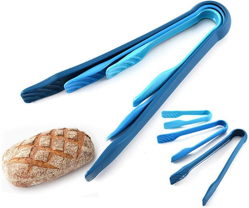 3 Pieces / Set Barbecue Tongs Kitchen Tongs Serving Tongs Ice Tongs Plastic Salad Tongs for Bread Sugar Pizza Grill