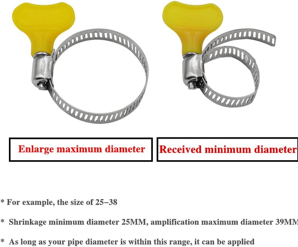 Stainless Steel Adjustable Worm Drive Hose Clamps - 6 Sizes for Fuel Lines and Various Applications