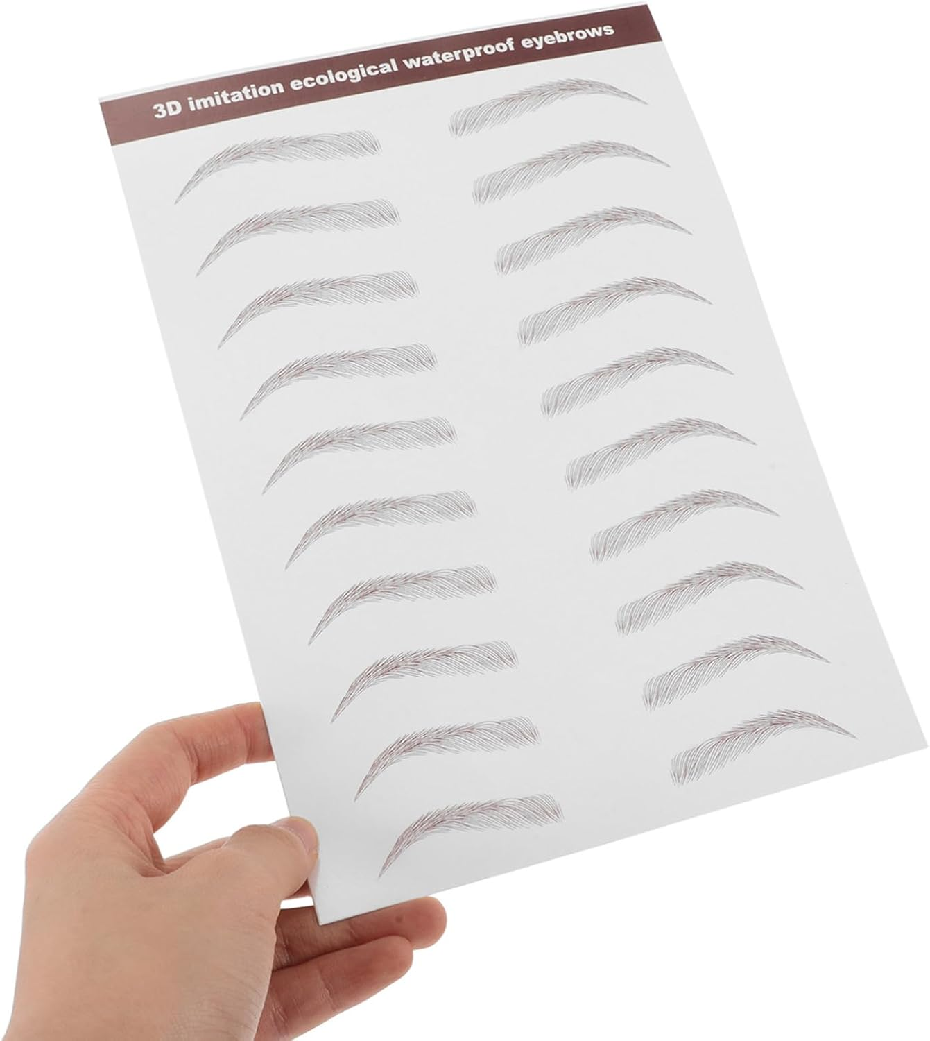 Gogogmee 3 Sheets Waterproof 3D False Eyebrows Stickers Self-Adhesive Hair-Like Eyebrow Transfers for Women Temporary Grooming Decals Brown - Light Brown image number 3