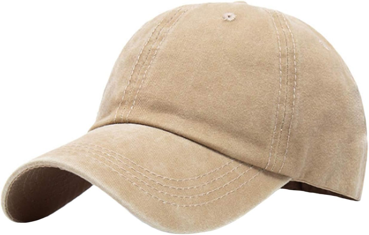 Letuwj Men'S Unisex 100% Cotton Solid Twill Washed Adjustable Baseball Cap image number 3
