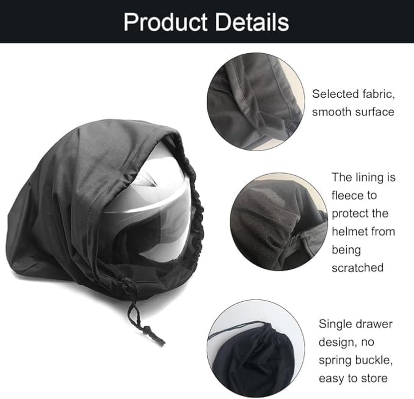 Helmet Protection Storage Bag, 2Pcs Light Weight Motorcycle Helmet Bags with Drawstring,Polyester Motorcycles Helmet Bags with Drawstring image number 4