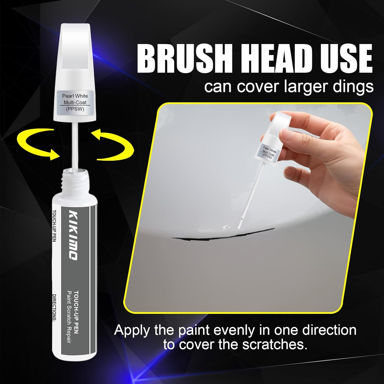 KIKIMO for Tesla Touch up Paint(Pearl White Multi-Coat(Ppsw)), Car Paint Repair Kit for Tesla Model Y/3/S/X, 2 in 1 Scratches Repair with Pen Tip and Brush, Color-Matched for Quick & Easy Fix - Red Multi-Coat(Ppmr) image number 6