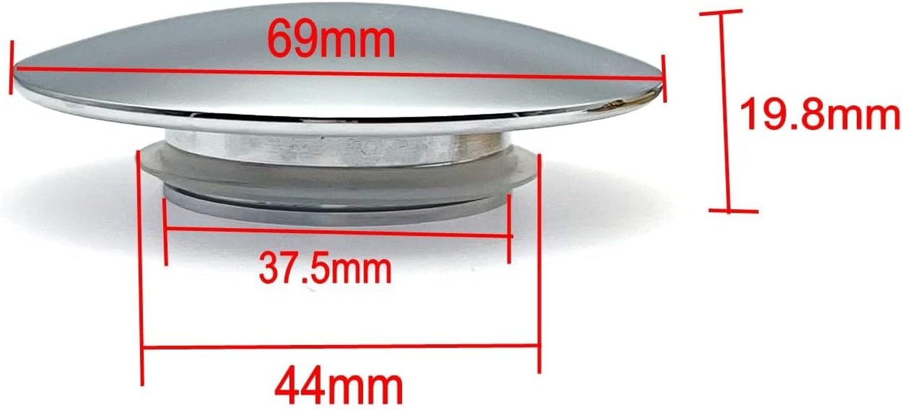 Pop up Bath Plug - Universal 66Mm Push Stopper with 28Mm Bouncing Core Metal Sink Plug for Bathroom Kitchen Sewers image number 3