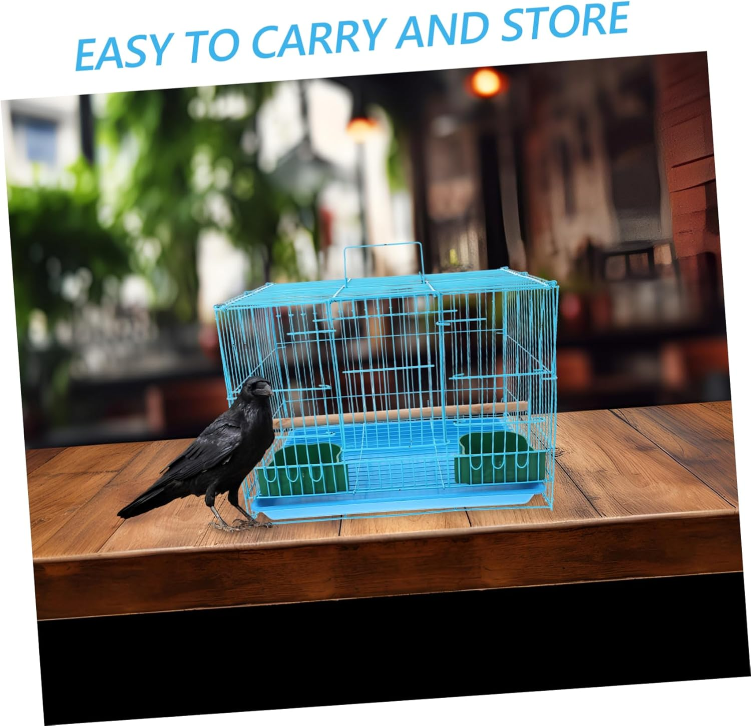 FONDOTIN Portable Bird Cage with Toilet Tray Small Animal Carrier for Parrots and Lovebirds Easy to Clean and Travel-Friendly Design Pet Supply Accessory image number 1
