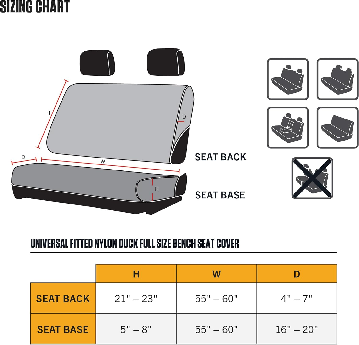 Carhartt Seat Covers, Universal Fitted Nylon Duck Car, Truck, and Auto Seat Cover image number 5