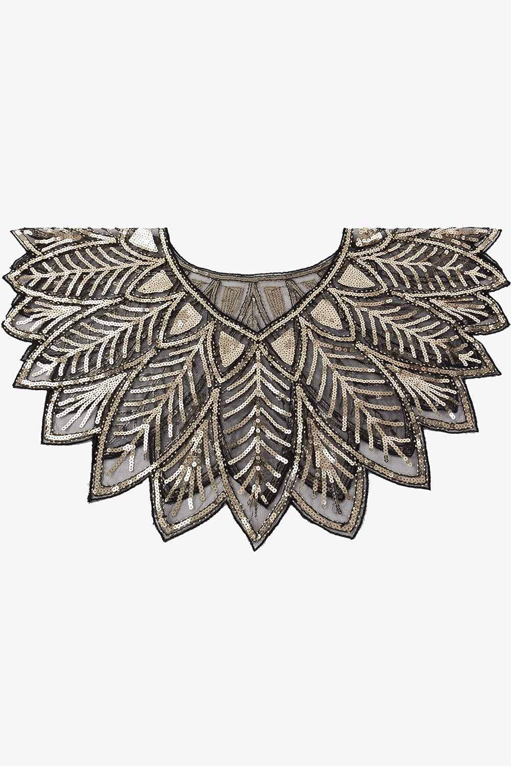 BABEYOND 1920S Shawl Wraps Sequin Beaded Evening Cape Bridal Shawl image number 3