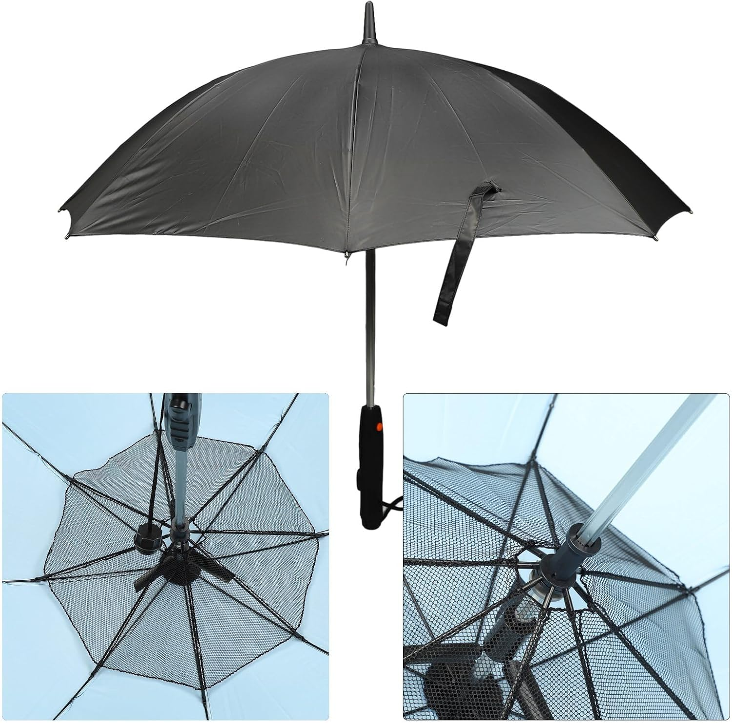 3 in 1 Umbrella with Fan and Spray, Sun Umbrella Uv Protection with 8 Ribs, Portable Cooling Umbrella Golf Umbrellas for Outdoor Summer image number 6