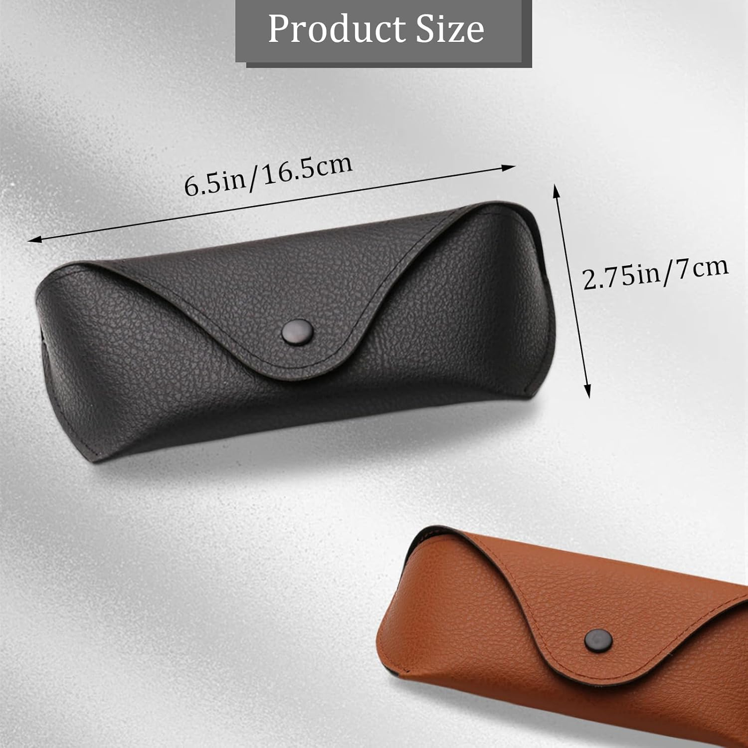ZGWANSUI PU Leather Sunglass Eyeglass Case, Soft Eye Glasses Case for Men Women Adults, Portable Slim Reading Glasses Carrying Case image number 5