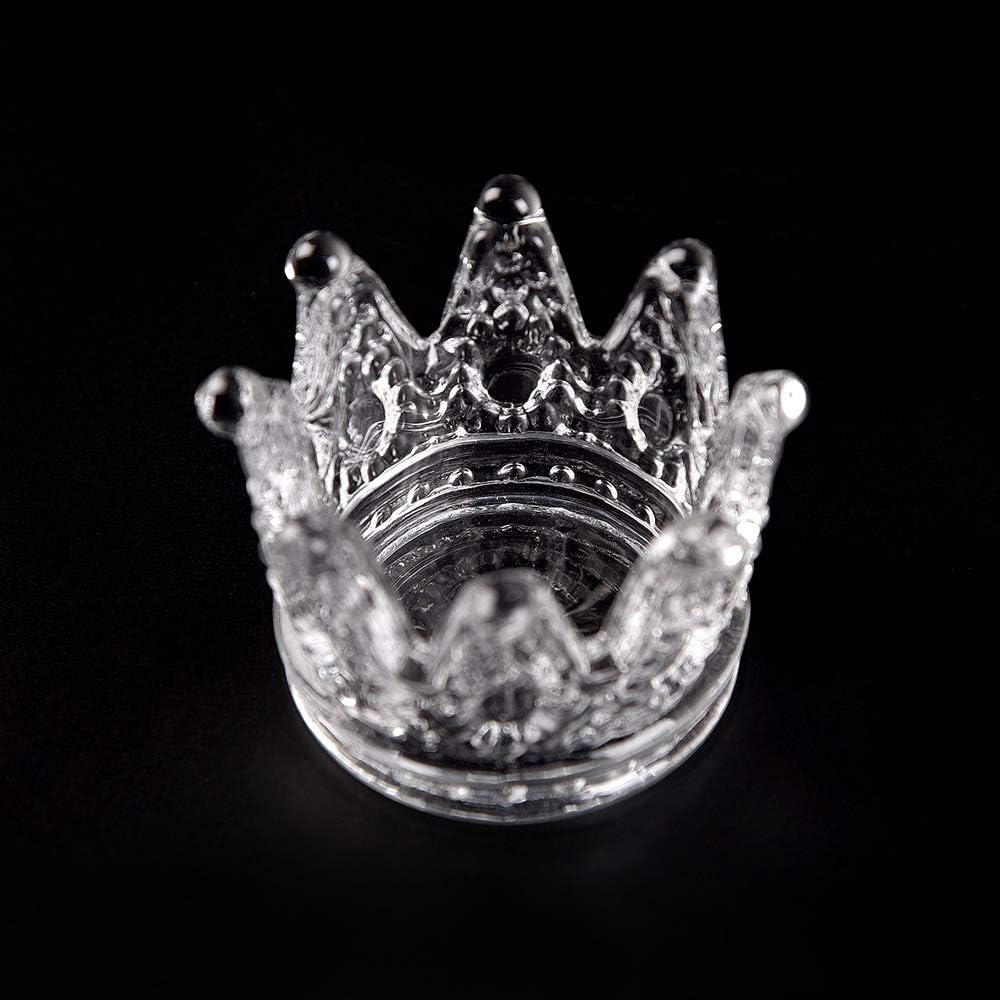 Crown Nail Brush Holder Glass Crystal Dappen Dish for Nail Acrylic Liquid Clear Brush Washing Cup Nail Art Palette Multifunctional Manicure Tool image number 5