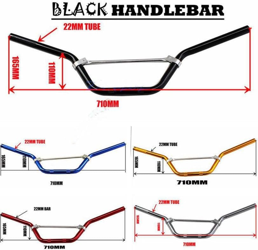 22Mm 7/8" Motorcycle Handle Bar Handlebars for ATV Dirt Pit Bike Motocross MX Offroad Apollo Coolster Taotao SSR 50Cc 70Cc 90Cc 110Cc 125Cc 150Cc CRF KLX DRZ (Red) image number 6