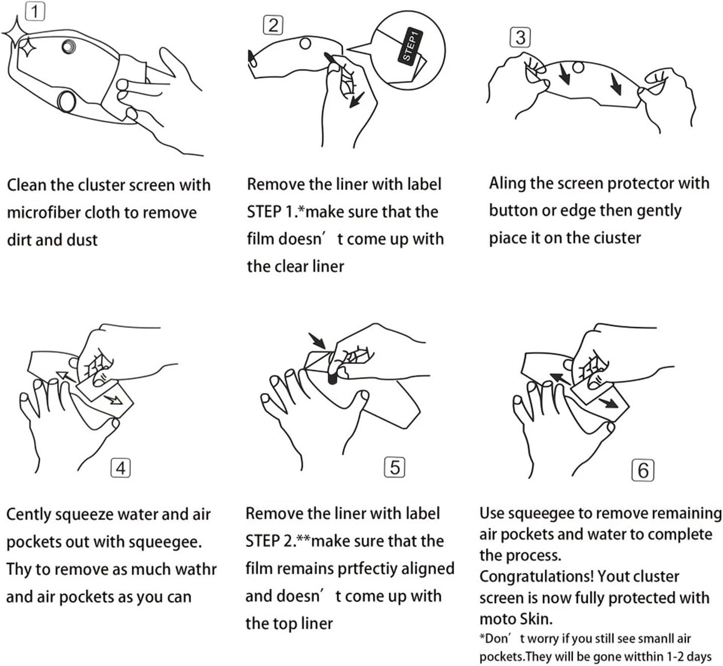 Compatible with CB650R CBR650R CBR500R CB500F CB500X 2019 2020 2021 Dashboard Screen Protector Cluster Scratch Screen Protection Film (Color : 1 Set, Size : 10)
