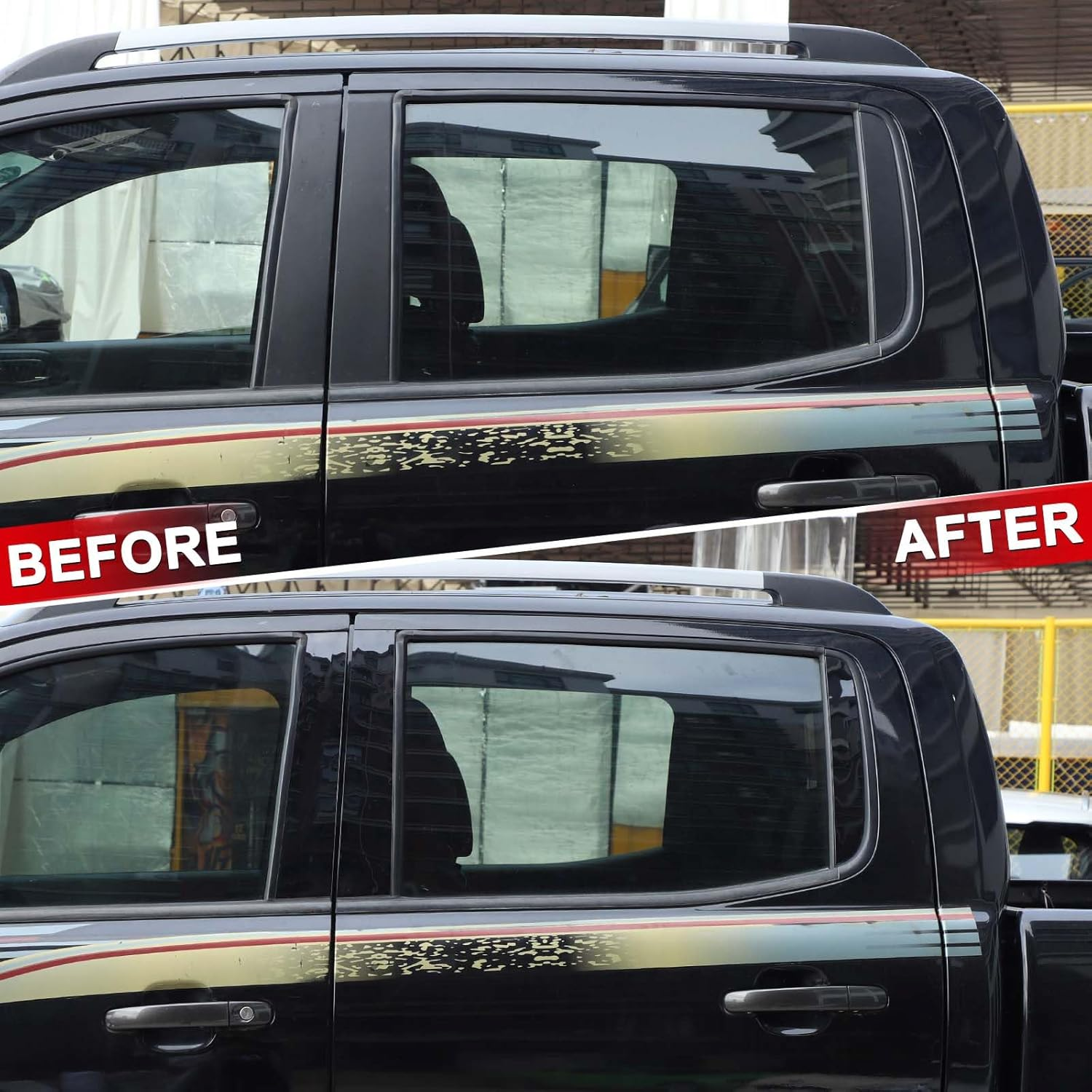 B-Pillar Cover Trim Compatible with Ford Ranger 2023-2025 Accessories | PC Material Center Pillar Post Panel Sticker | 6PC Set (2015-2021) image number 4